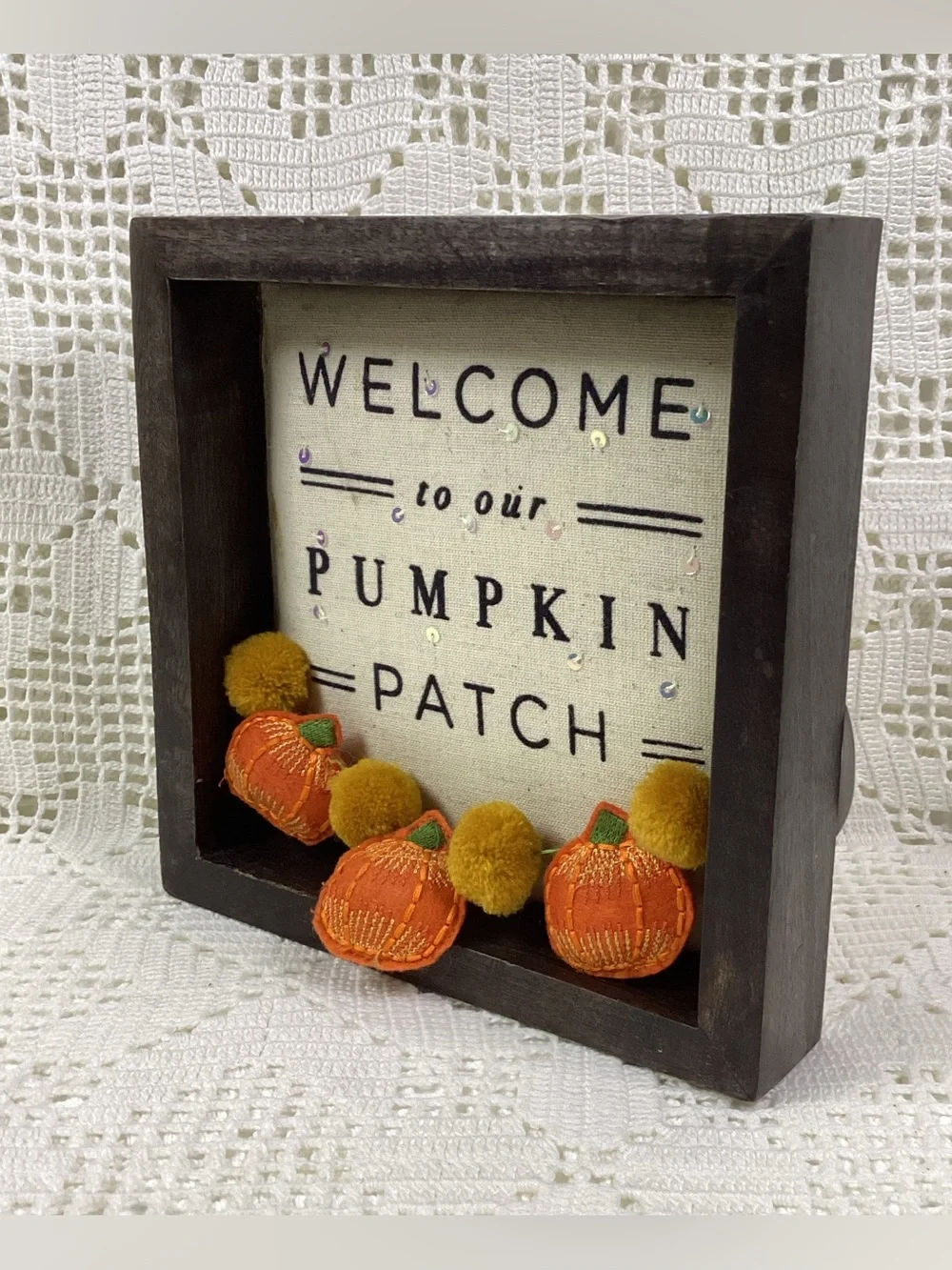 Welcome to Our Pumpkin Patch Fall Table Top Decor - Orange & Cream
